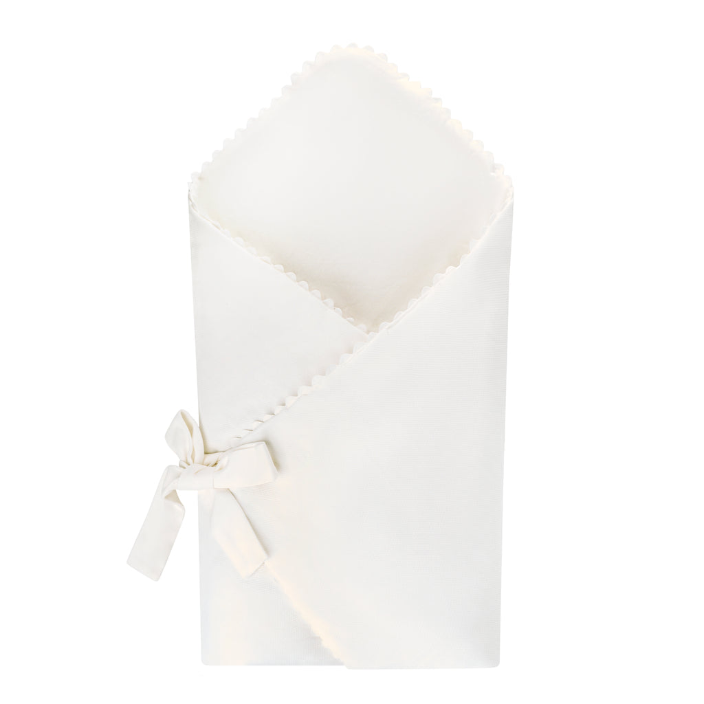 Baby Wrap | Grosgrain Trim Collection  Piquet Wrap Blanket | Bubani |