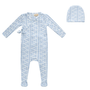Baby Boy Footie + Hat | Aop Poplin | Blue | Bubani | SS26