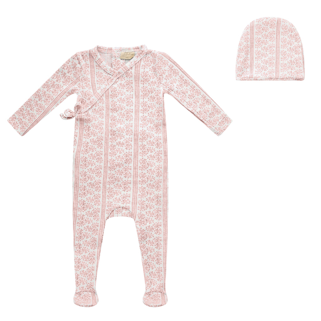Baby Girl Footie + Hat | Aop Poplin | Pink | Bubani | SS26