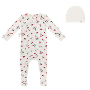 Baby Girl Footie + Hat | Aop Ribbed Flower | Floral | Bubani | SS26