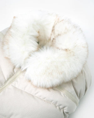 7AM | Car Seat Cocoon | Faux Fur | Beige With White Fur