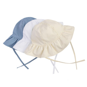 Baby Neutral Sun Hat | Polished Cotton | Beige | Bebe Beaute