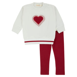 Baby Girl 2 Piece Set | Red Heart Terry Applique  | Bondoux | SS26