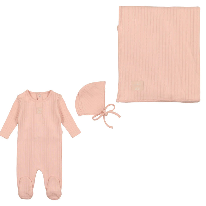 Baby Girl Layette Set | Classic Pointelle Collection | Dusty Pink | Bee and Dee | AW23