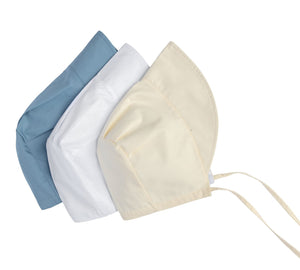 Baby Neutral Sun Bonnet | Polished Cotton | White | Bebe Beaute