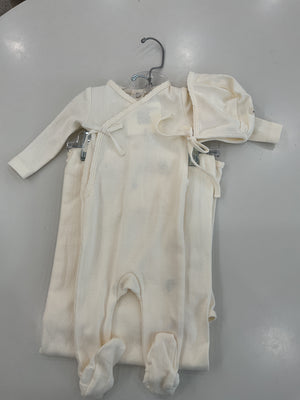 Baby Boy Layette Set | Mock Wrap Pointelle  | Ivory - Stars | Mema Knits | AW26