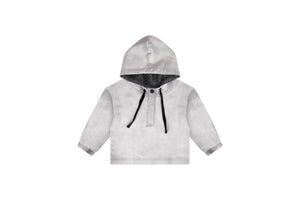 Baby Boy 2 Piece Outfit | Denim Hoodie Set | Grey | Crew Kids | AW23