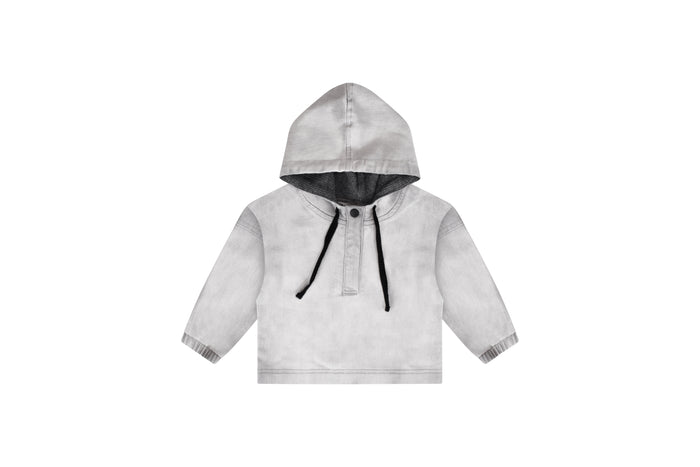 Baby Boy 2 Piece Outfit | Denim Hoodie Set | Grey | Crew Kids | AW23