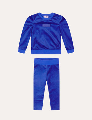 Baby Boy 2 Piece Outfit | Velour Set | Blue | Crew Kids | AW23