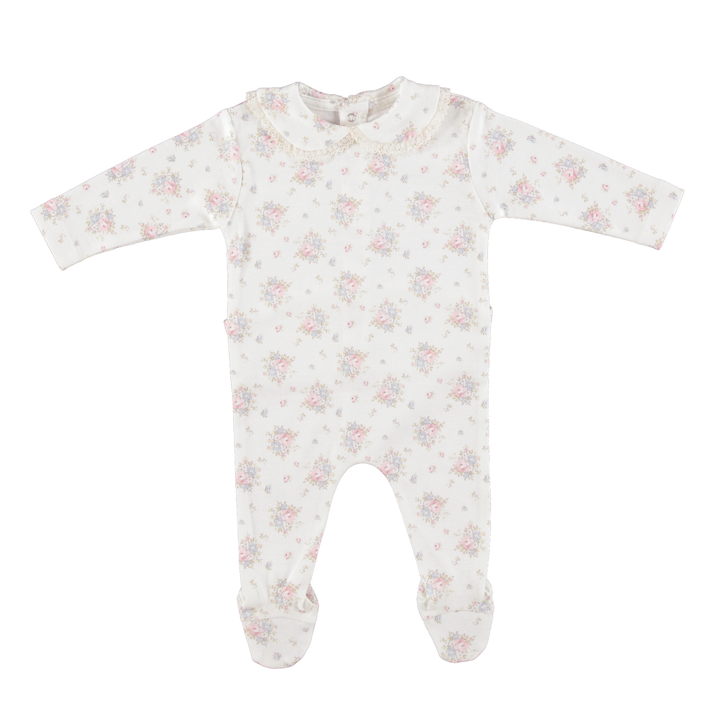 Baby Girl Footie + Hat | Amora Collar | Blooms | Bebe Organic | AW26