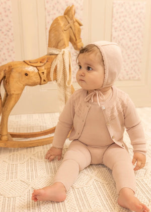 Baby Boy 2 Piece Outfit | Little Loom Knit | Caramel | Bee and Dee | AW26