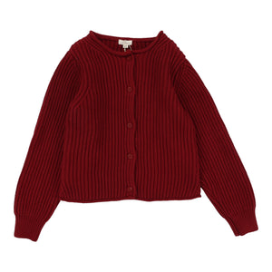 Baby Girl Knit Cardigan | Deep Red | Lil Legs | Aw25