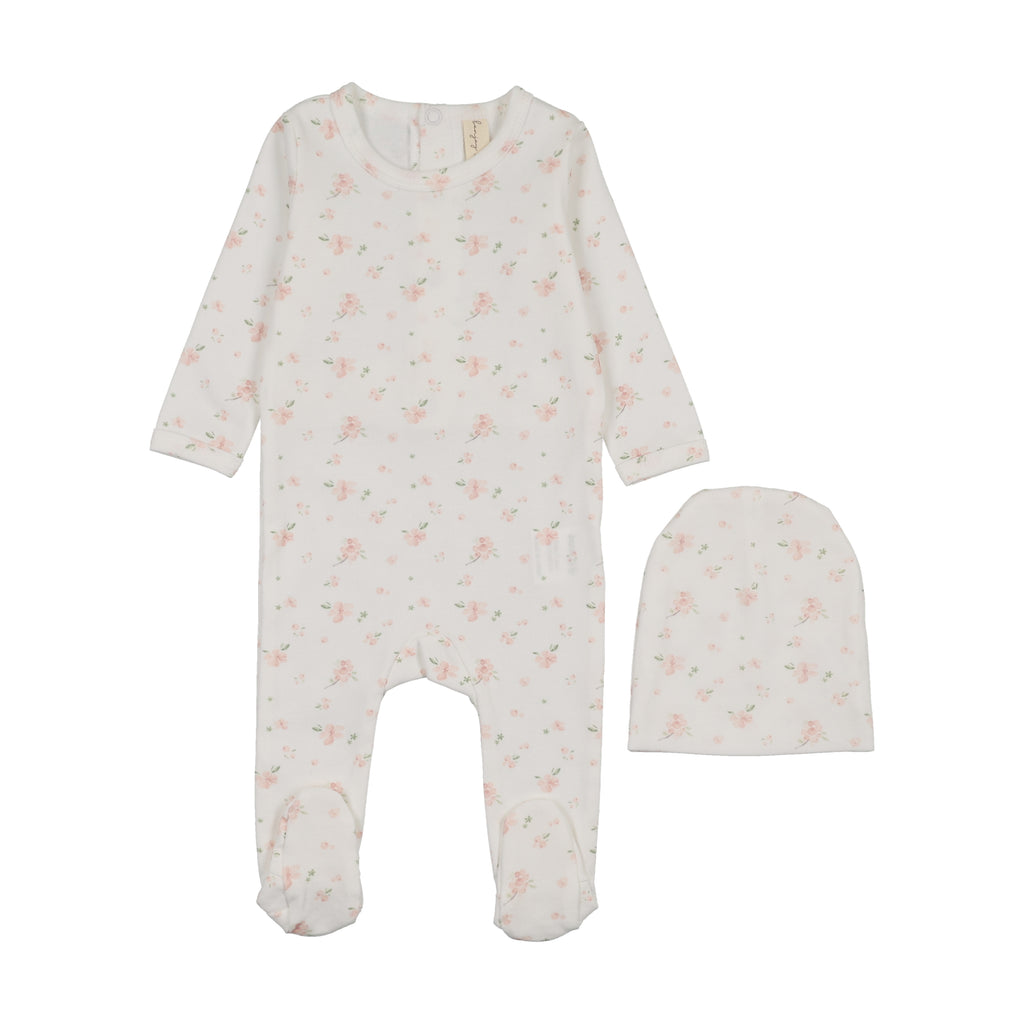 Baby Girl  Footie + Hat | Patterned Fruit | Whimsical Pink Berry | Bonjoy Baby | SS26