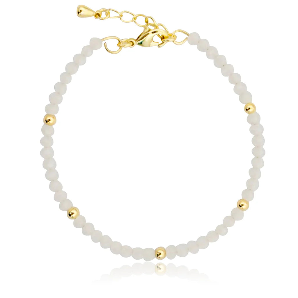 Baby Bracelet | Mileez Bead Charm Station Bracelet   | White | Little Miss Twin Star