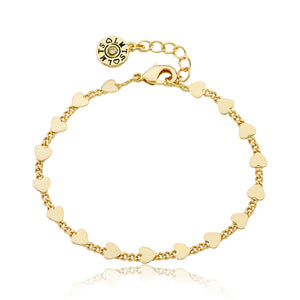 Baby Bracelet | Gold Plated Heart On Link | Gold | Little Miss Twin Star