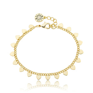 Baby Bracelet | Gold Plated Link & Small Hearts | Gold | Little Miss Twin Star