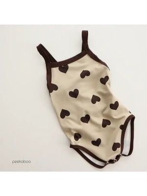Baby UV Rash Guard Swimwear | Swimsuit & Hat | Hearts print