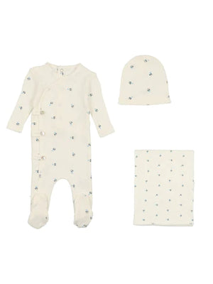 Baby Boy Layette Set | Printed Pointelle Collection | Light Base Boy | Bee and Dee | AW23