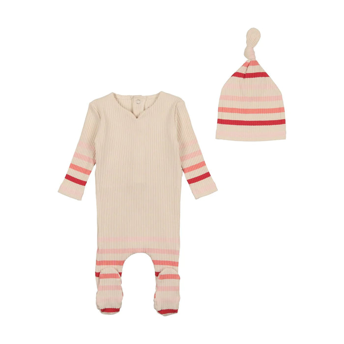 Baby Girl  Footie + Hat | Stripe Collection | Girl Birch | Bee and Dee | AW23