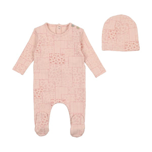 Baby Girl Footie + Hat | Multi Floral Design Collection | Pink Base | Bee and Dee | AW23
