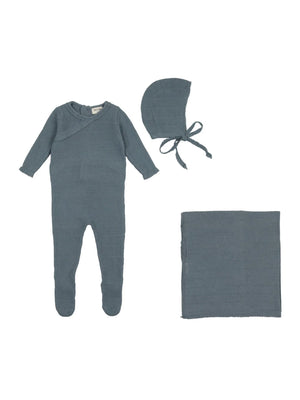 Baby Boy Layette Set | Pointelle Knit Collection | Storm Blue | Bee and Dee | AW23