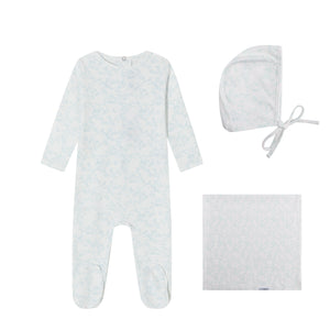 Baby Boy Layette Set | Bird Toile | Blue | Minilabel | AW26