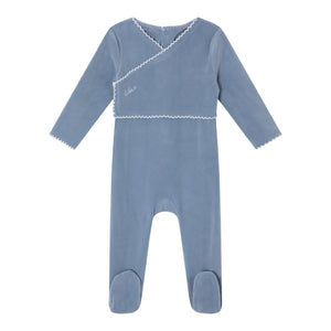 Baby Boy Footie | Classic Velour | Blue | Minilabel | AW26