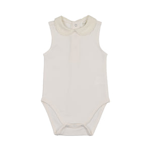 Baby Boy Bodysuit | Crochet Trim | Cream | Peluche | AW26