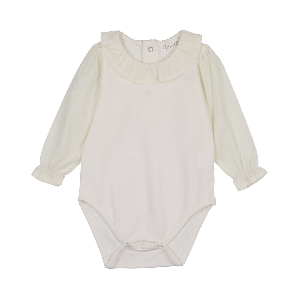 Baby Girl Bodysuit | Blouse Sleeve | Cream | Peluche | AW26