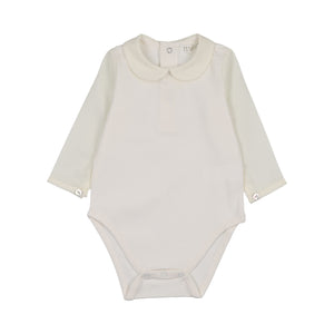 Baby Boy Bodysuit | Shirtsleeve/Button | Cream | Peluche | AW26