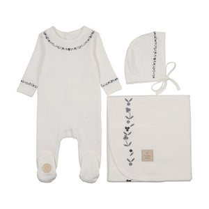 Baby Boy Layette Set | Botanic Trim Boys | Ivory\Blue | Mon Tresor | SS26