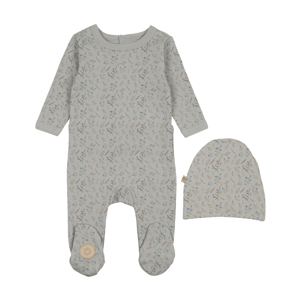 Baby Boy Footie | Botanical | Hint of Blue | Mon Tresor | AW25
