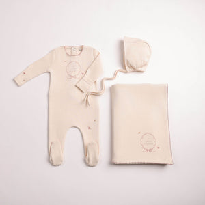 Baby Girl Layette Set | Botanical Crest | Cream Girls | Bee and Dee | AW26