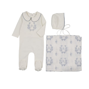 Baby Boy Layette Set | Botanical With Collar | Blue | Peluche | SS26