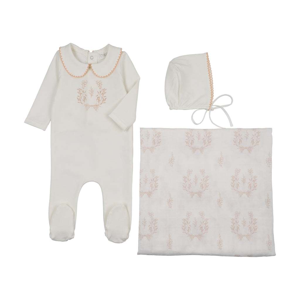 Baby Girl Layette Set | Botanical With Collar | Pink| Peluche | SS26
