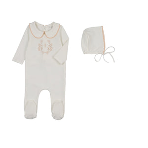 Baby Girl Footie + Hat | Botanical with Collar | Pink | Peluche | SS26