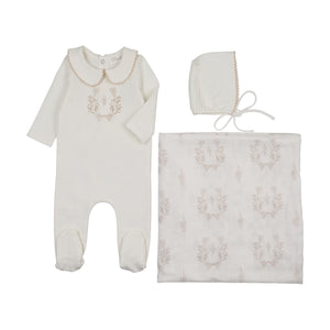 Baby Boy Layette Set | Botanical With Collar | Taupe | Peluche | SS26