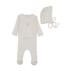 Baby Neutral Layette Set | Bird Pointelle | Chalk White | Bee and Dee | SS26