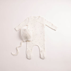 Baby Boy Footie + Hat | Boutique Delicata Floral | Linen/Chalk Boys  | Bee and Dee | AW26