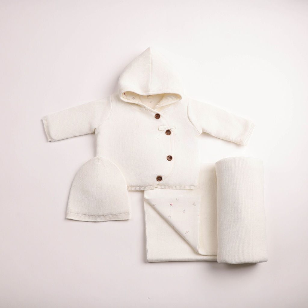 Baby Girl Jacket + Blanket | Boutique Delicata Knit | Linen Girls | Bee and Dee | AW26