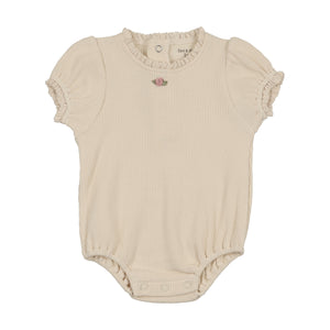 Baby Girl Bubble Romper | Waffle | Ivory | Bee and Dee | SS26