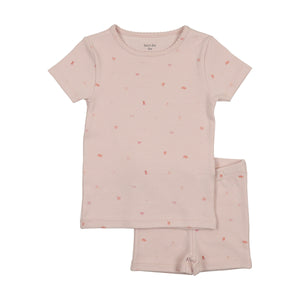 Baby Girl 2 Piece Outfit | Bow print | Dusty Pink | Bee and Dee | SS26