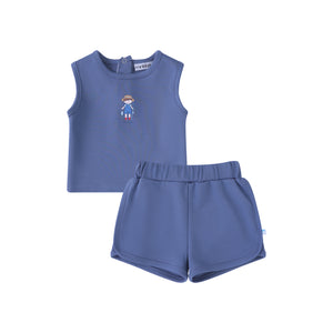 Baby Boy Two Piece Set | Fisherman | Denim Blue | Minilabel | SS26