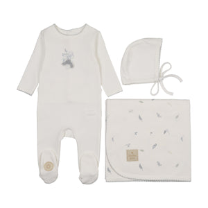 Baby Boy Layette Set |  Bundle of Blossoms | Ivory & Blue | Mon Tresor | SS26
