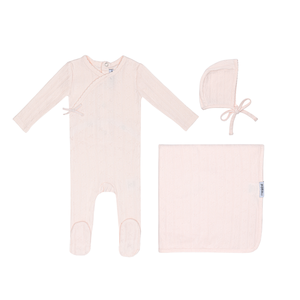 Baby Girl Layette Set | Butterfly Wrapover Pointelle | Pink | Minilabel | SS26