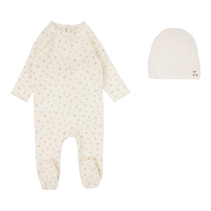 Baby Girl Footie Set | Cherry Print | Cream/Pink | Lil Legs | Aw25