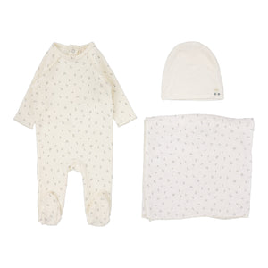 Baby Boy Layette Set | Cherry Print | Cream/Blue | Lil Legs | Aw25