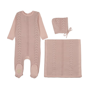 Baby Girl Layette Set |  Cable Front | Lightrose | Mon Tresor | SS26