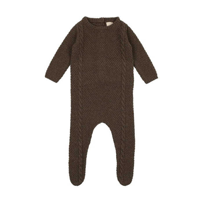 Baby Boy Layette Set | Cable Knit | Heather Brown |  Lil Legs | AW23