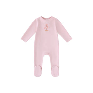 Baby Girl Footie | Water Print Carousel | Pink | Minilabel | SS26